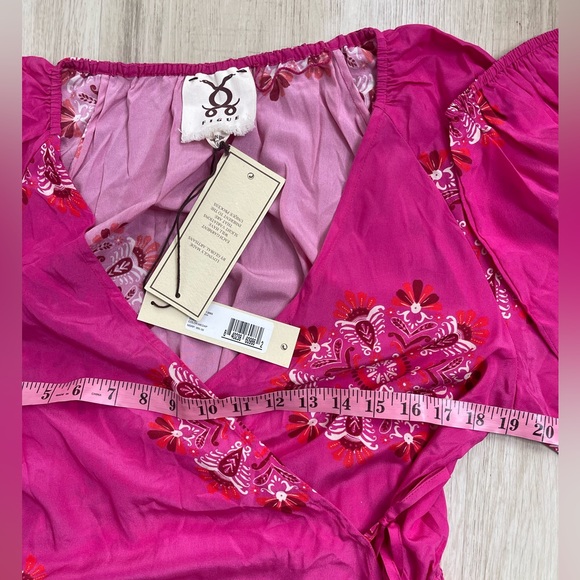 Figue Frederica Printed Tiered Ruffle Belted Dress L - Picture 9 of 13